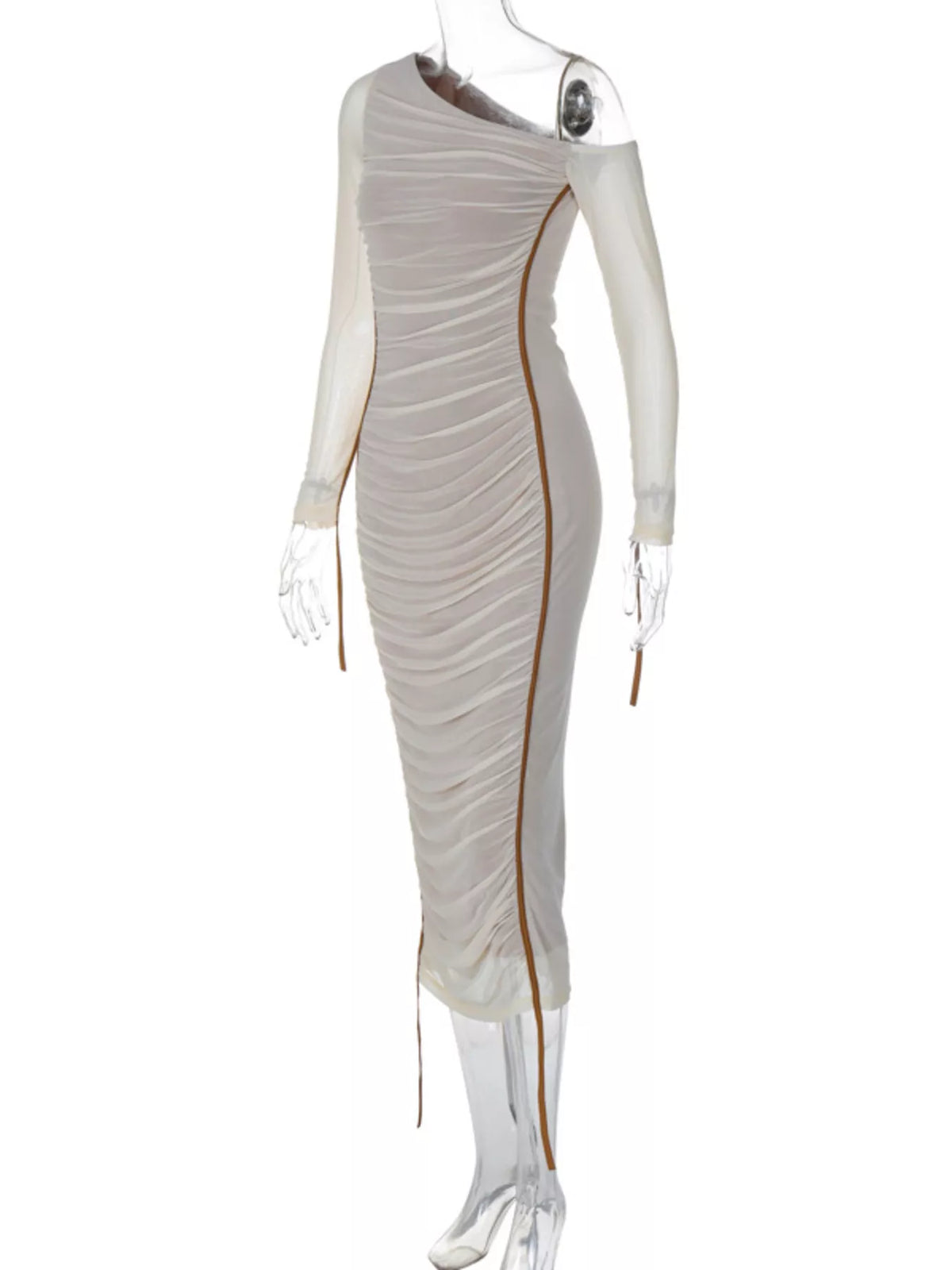 One-Shoulder Ruched Bodycon Midi Dress – photo 7