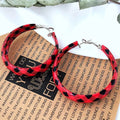 Plaid PU Leather Hoop Earrings — Livostyle