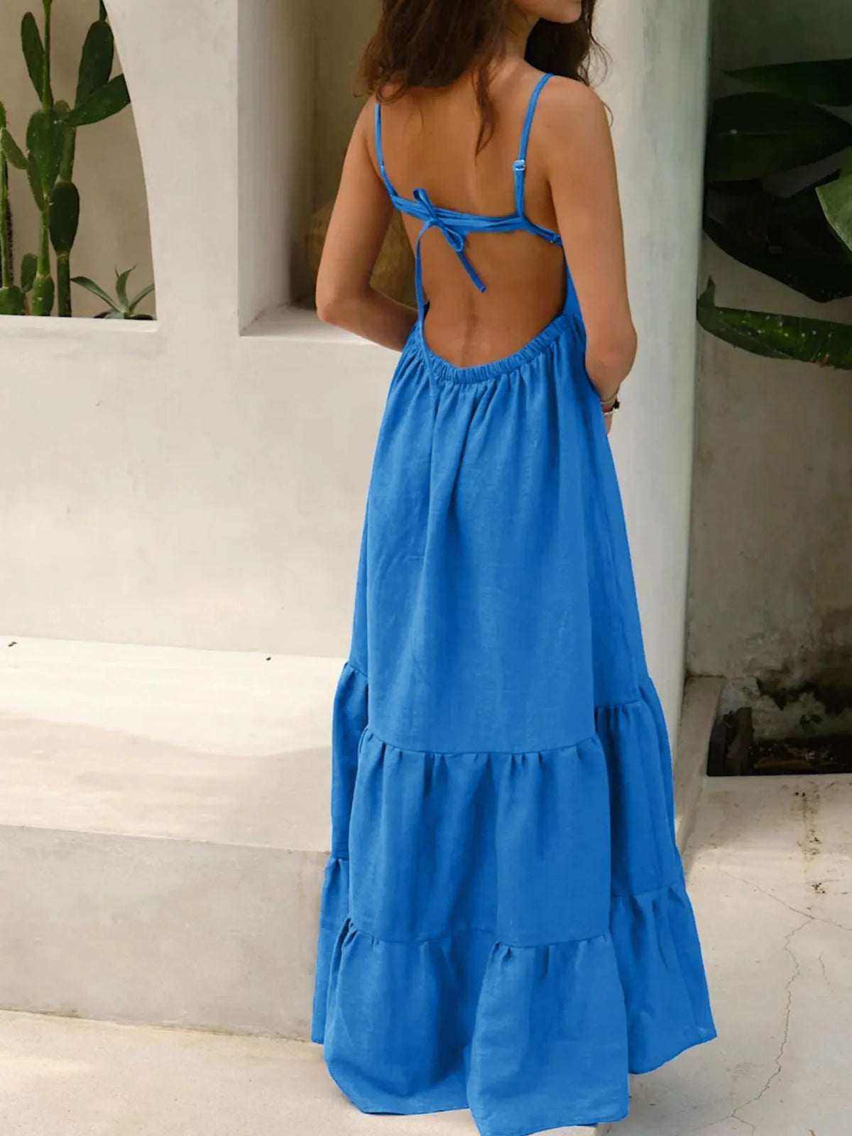 Tiered Maxi Cami Dress with Ruffled Hem – photo 2