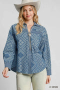 Paisley Print Denim Shirt Jacket — Livostyle