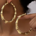 Stainless Steel Textured Hoop Earrings — Livostyle