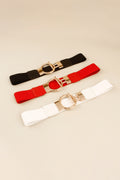 Circle Shape Buckle Zinc Alloy Buckle PU Leather Belt — Livostyle