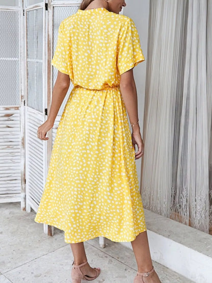 Animal Print Drawstring Waist Midi Dress – photo 6
