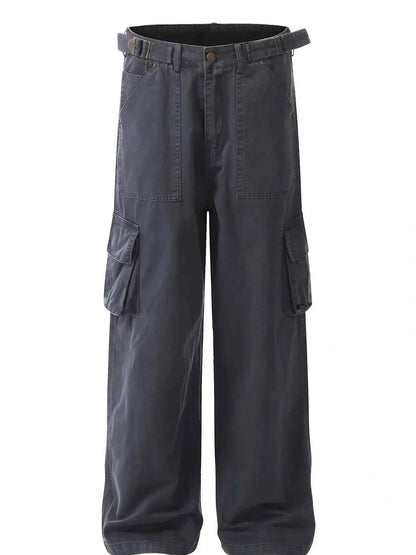 Men's Straight Cargo Pants with Multiple Pockets