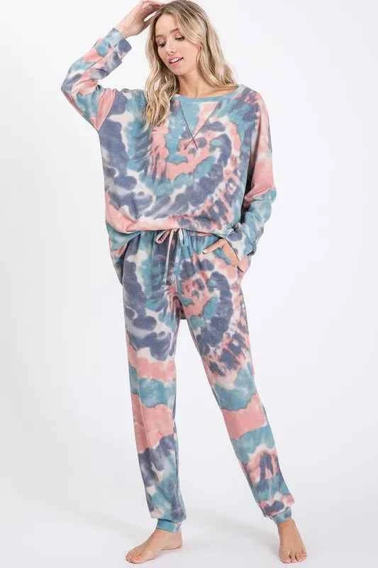 BiBi Tie Dye French Terry Casual Pants