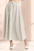 Drawstring Waist Crinkle Maxi Skirt — Livostyle