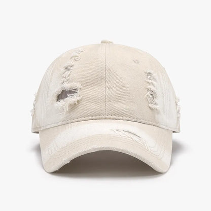Distressed Adjustable Cotton Baseball Cap — Livostyle