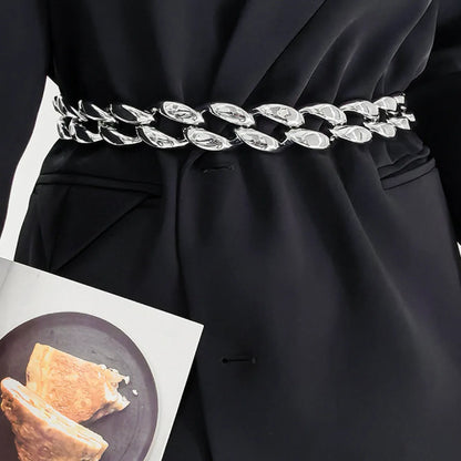 1.2 Width Acrylic Curb Chain Belt — square view — Livostyle