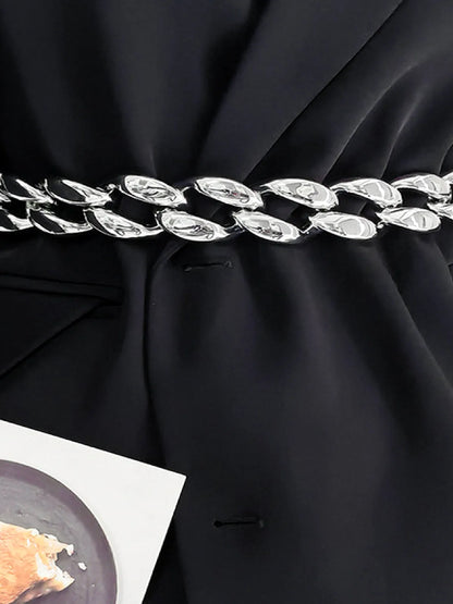 1.2 Width Acrylic Curb Chain Belt — detail view — Livostyle
