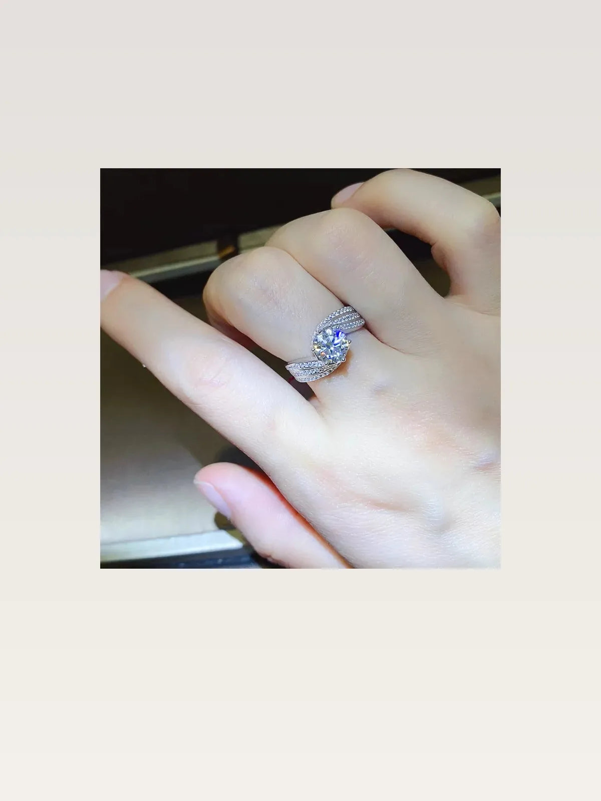 1 Carat Moissanite 925 Sterling Silver Ring — Minimalist Sol — styled showcase — Livostyle