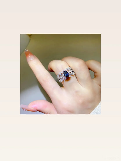 1 Carat Moissanite 925 Sterling Silver Ring — Sapphire Geome — styled showcase — Livostyle