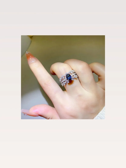1 Carat Moissanite 925 Sterling Silver Ring — Sapphire Geome — styled showcase — Livostyle