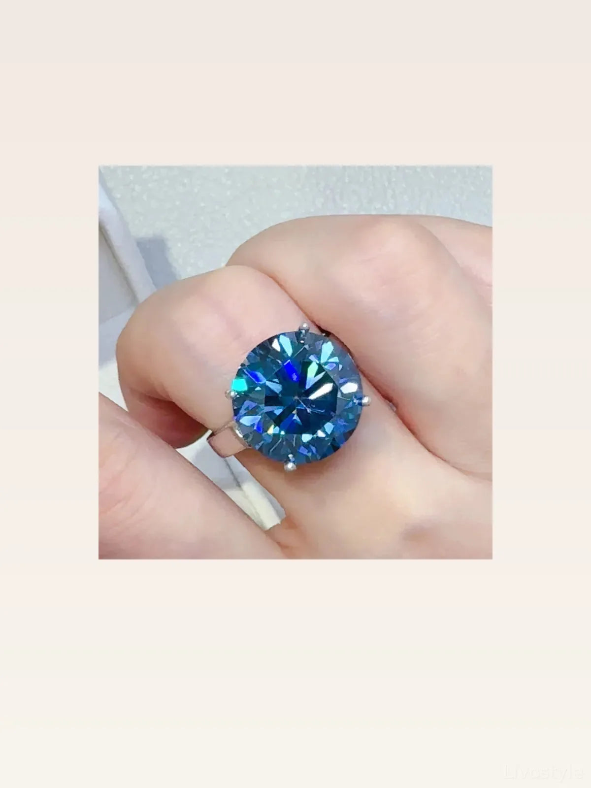 10 Carat 925 Sterling Silver Moissanite Ring — styled showcase — Livostyle