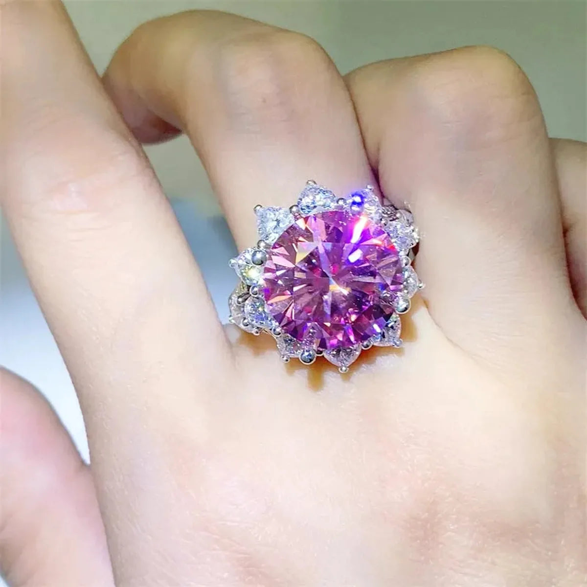 10 Carat Moissanite Zircon 925 Sterling Silver Ring — square view — Livostyle