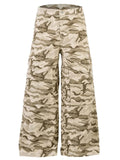 Men's Wide Leg Camo Print Cargo Pants