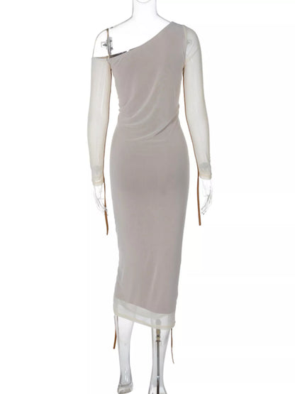 One-Shoulder Ruched Bodycon Midi Dress – photo 8