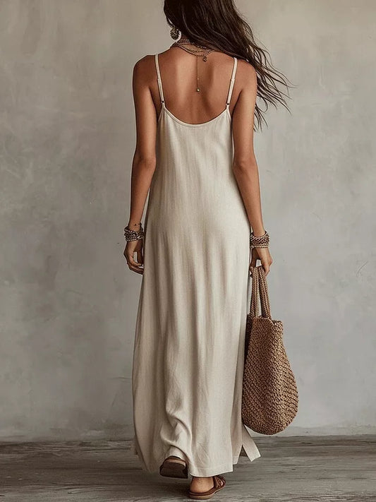 Spaghetti Strap Basic Maxi Dress