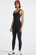 Crisscross Back Wide Strap Active Jumpsuit — Livostyle