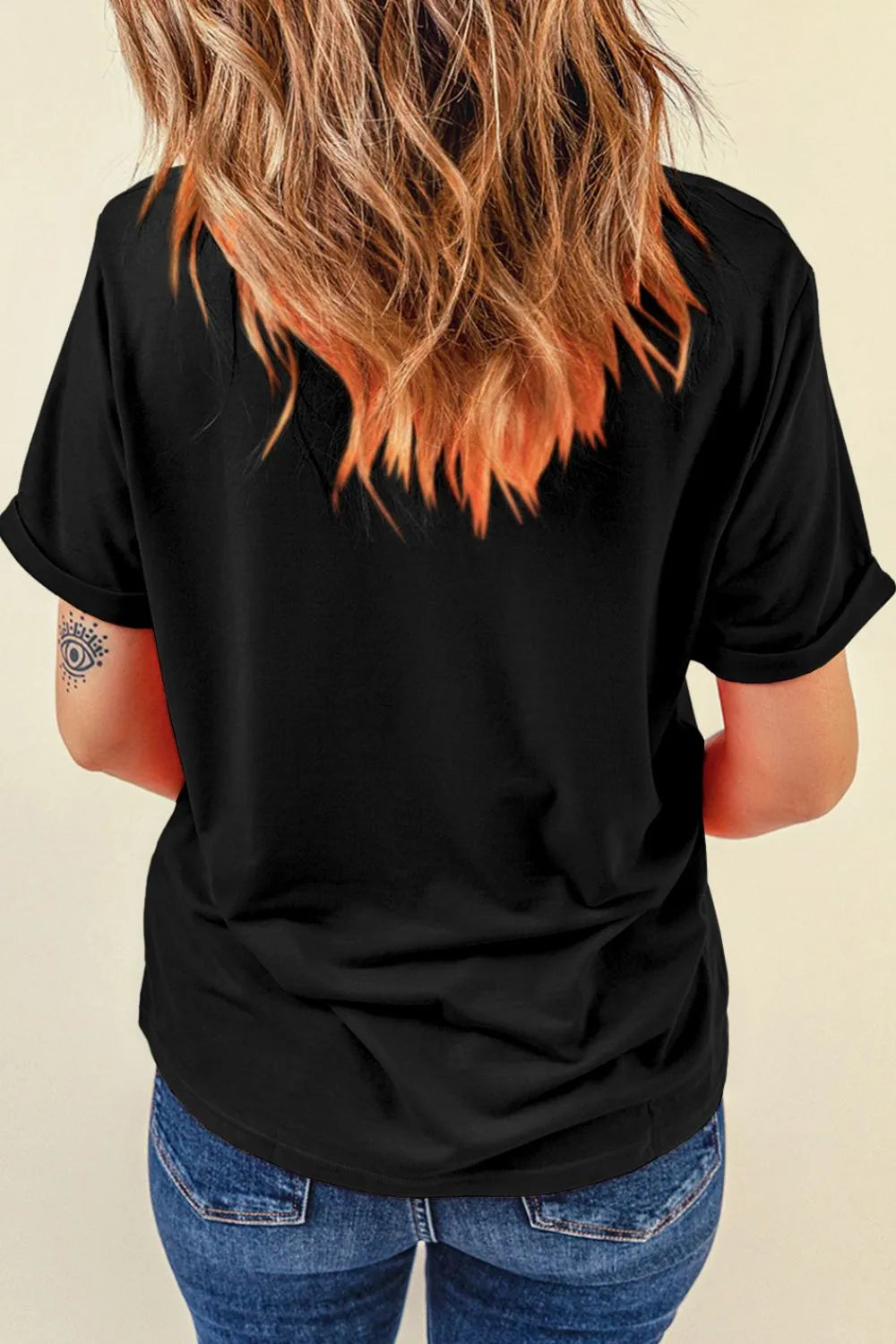 Cowboy Hat Disco Ball Patched Round Neck T-Shirt – photo 3