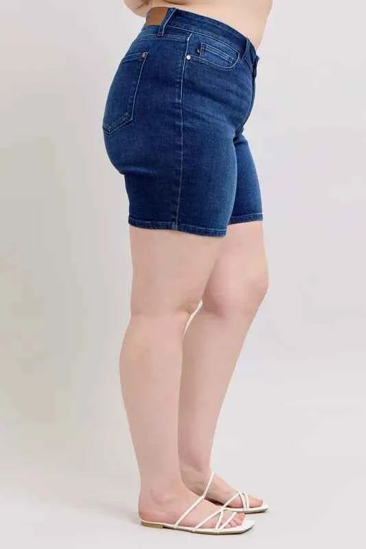 Judy Blue Full Size High Waist V-Front Bermuda Plus Size