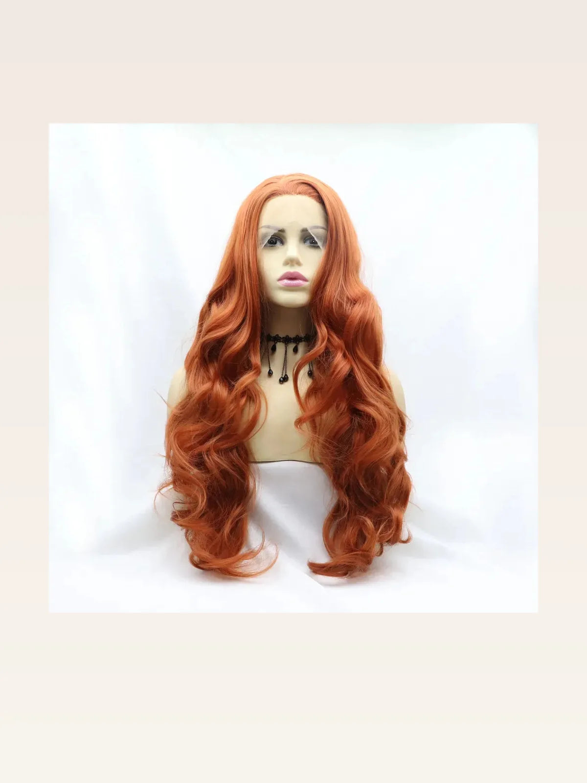 24 Lace Front Synthetic Wig in Ginger, Long Wavy — styled showcase — Livostyle