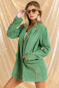 Oversized Double-Breasted Vintage Washed Blazer