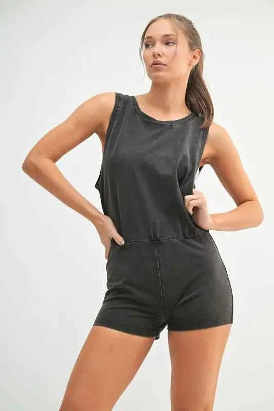 MONO B Mineral Wash Vintage Romper