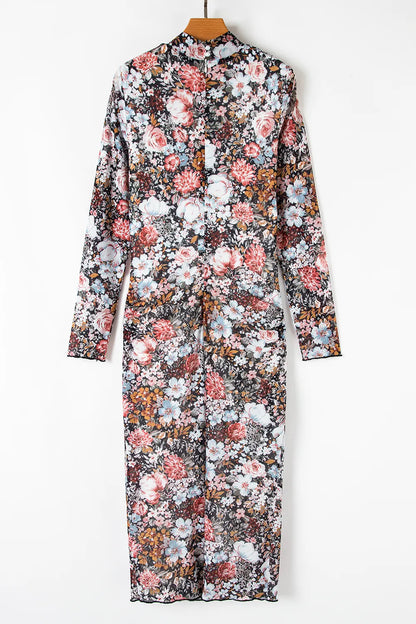 Printed Slim Long Sleeve Midi Dress – photo 9