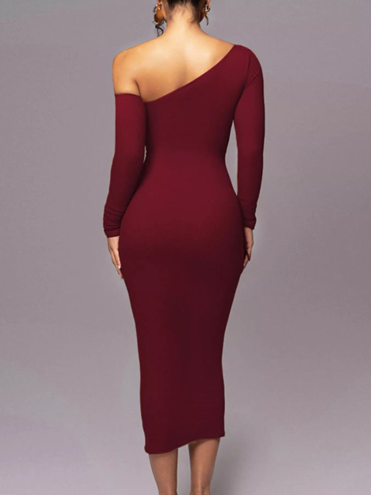 One-Shoulder Ruched Bodycon Midi Dress – photo 14