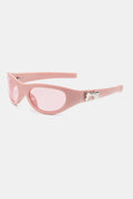 Polycarbonate Frame Cat-Eye Sunglasses in Pink Bow Accent — Livostyle
