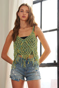 Boho-Chic Fringe Hem Crochet Tank Top — Livostyle