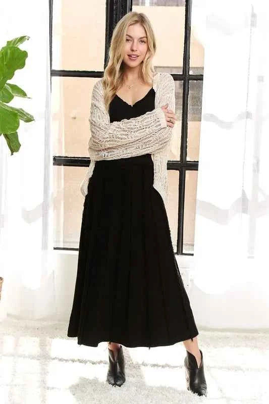 ADORA Solid Waist Tie Skirt