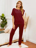Boat Neck Top and Pants Lounge Set — Livostyle