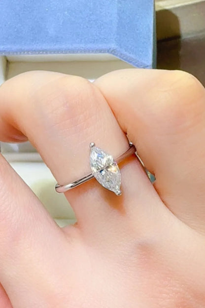 2 Carat Moissanite 925 Sterling Silver Ring — Marquise Minimalist — Livostyle