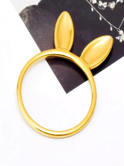 18K Gold-Plated Bunny Ear Ring — detail view — Livostyle