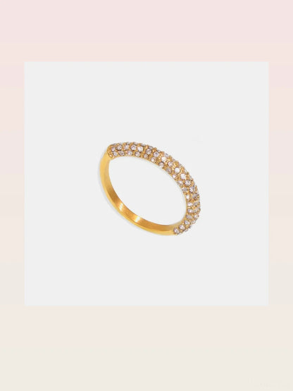 18K Gold-Plated Inlaid Zircon Ring — styled showcase — Livostyle