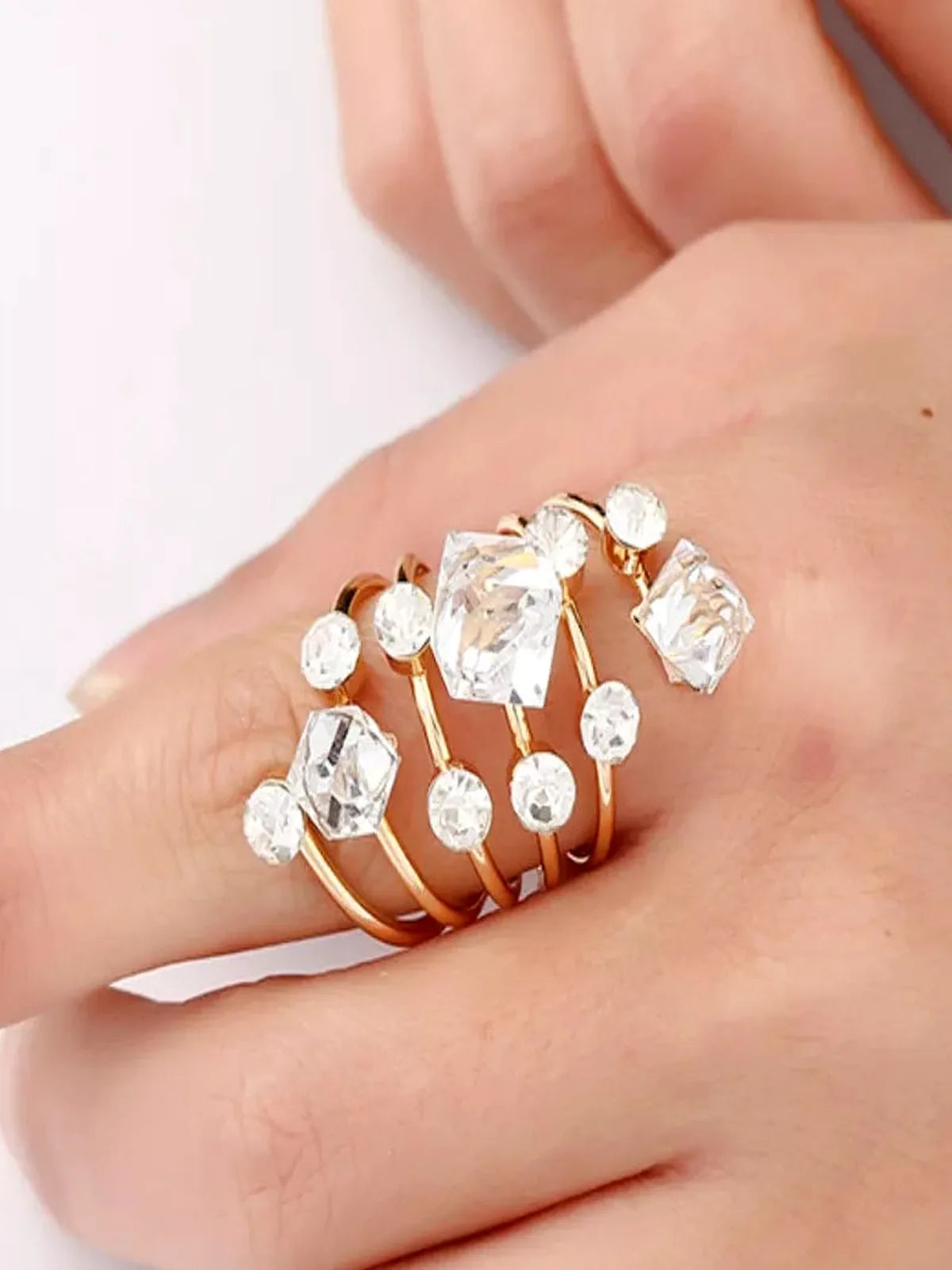 18K Gold-Plated Multi-Layered Ring — detail view — Livostyle