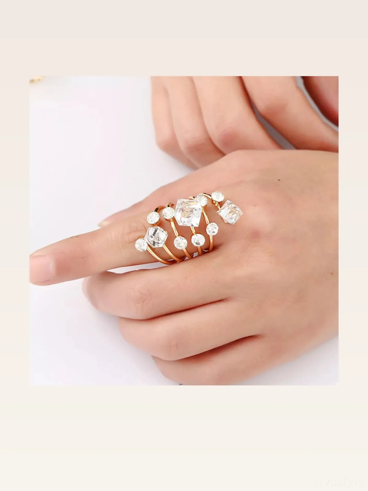 18K Gold-Plated Multi-Layered Ring — styled showcase — Livostyle