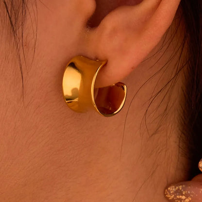 18K Gold-Plated Stainless Steel Geometric Earrings — square view — Livostyle