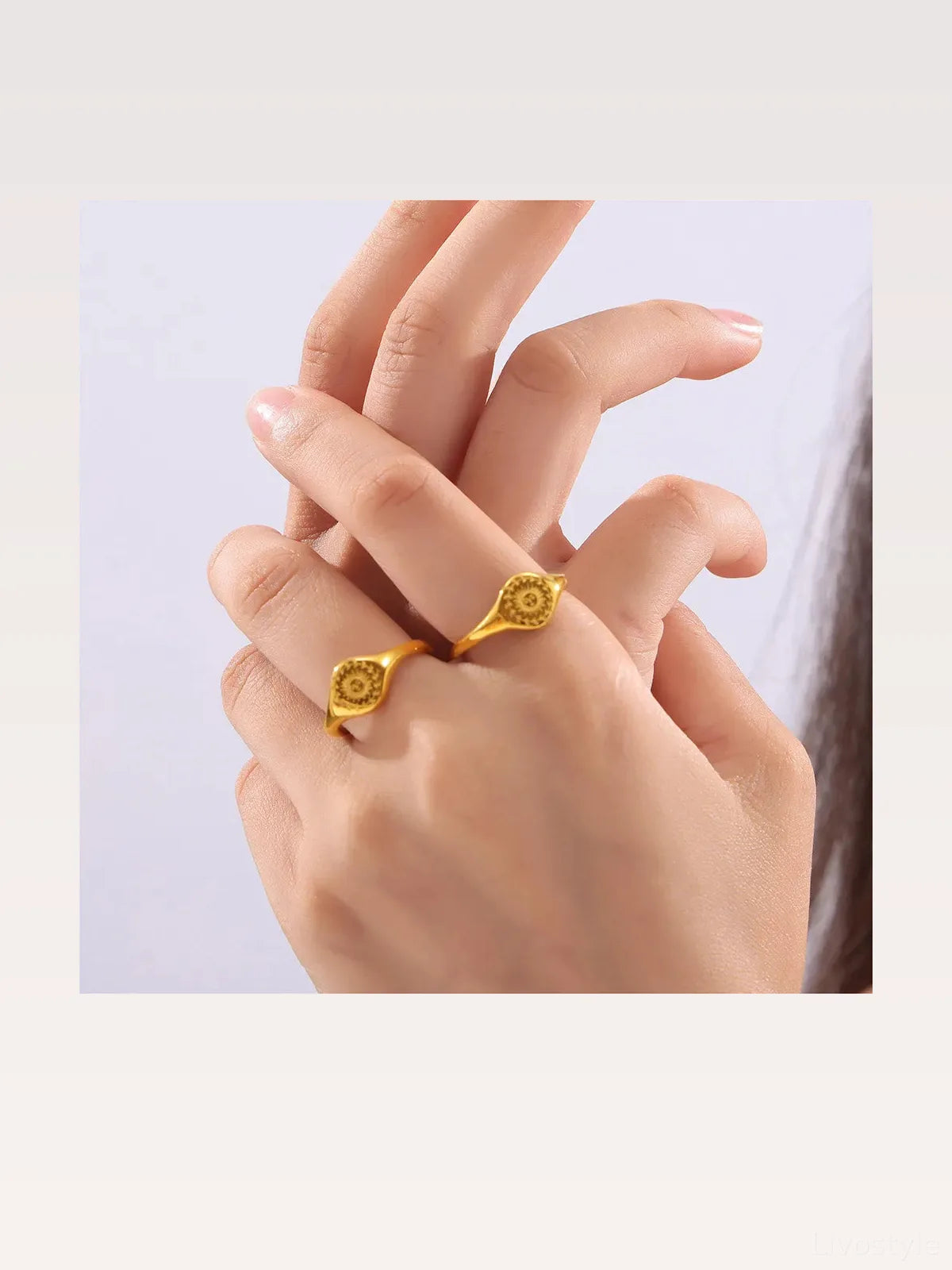 18K Gold-Plated Sun Ring — styled showcase — Livostyle