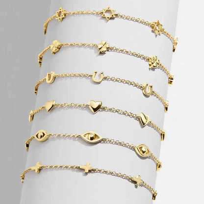 18K Gold-Plated Titanium Steel Charm Bracelet – photo 2