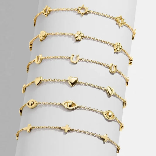 18K Gold-Plated Titanium Steel Charm Bracelet – photo 2