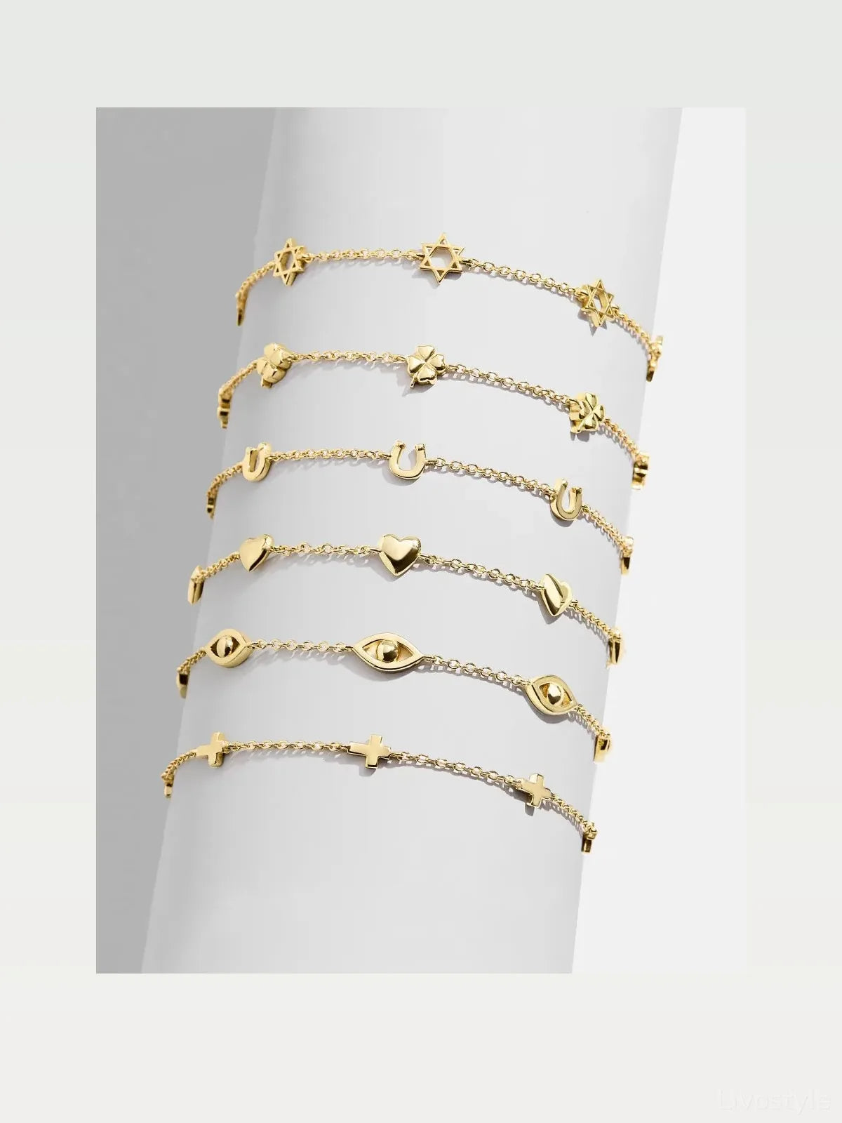 18K Gold-Plated Titanium Steel Charm Bracelet – photo 4