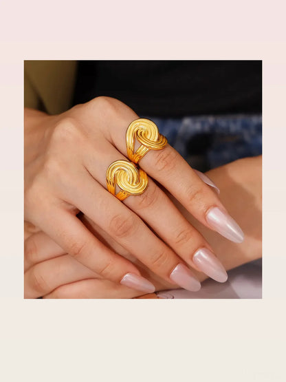 18K Gold-Plated Twisted Ring — styled showcase — Livostyle