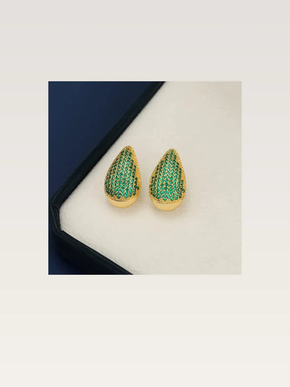 18K Gold-Plated Zircon Teardrop Earring — styled showcase — Livostyle