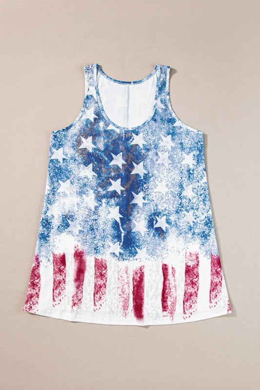 US Flag Scoop Neck Tank — Livostyle