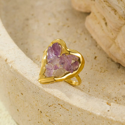 18K Gold-Plated Heart-Shaped Ring — Livostyle