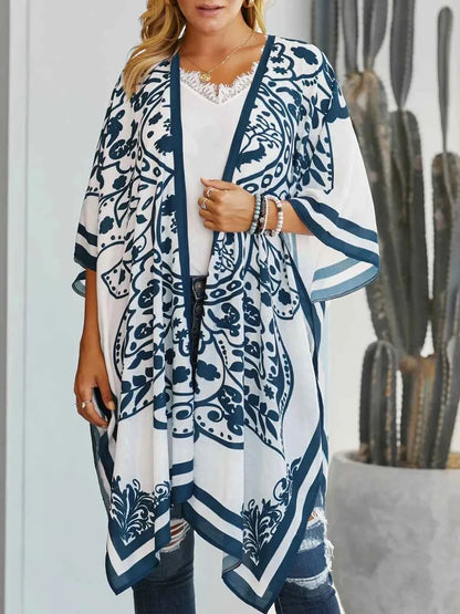 Printed Open Front Cover-Up — Livostyle