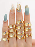 18K Gold-Plated Zircon Letter Ring — Livostyle