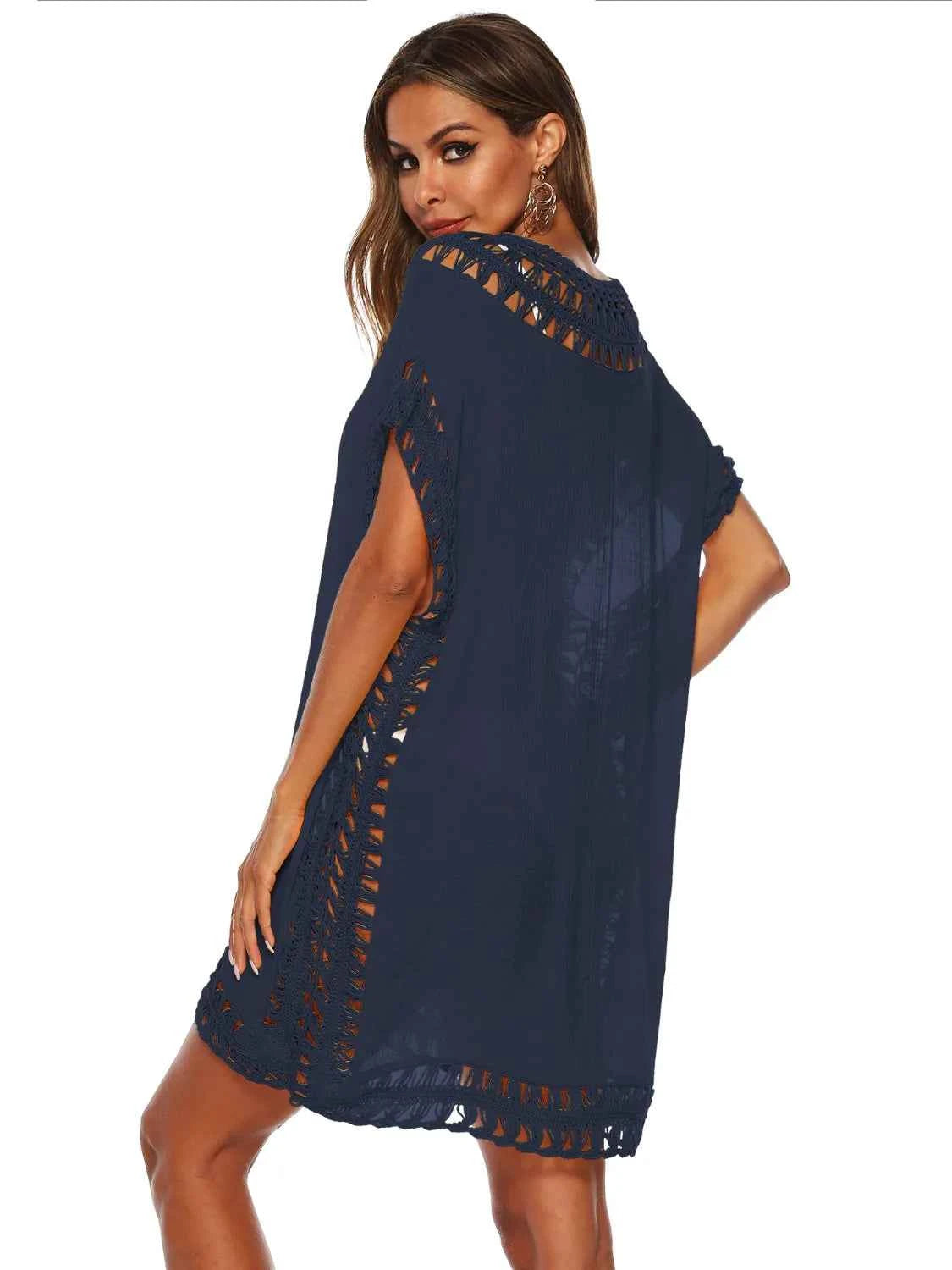 Bohemian Crochet Trim Beach Cover Up Dress